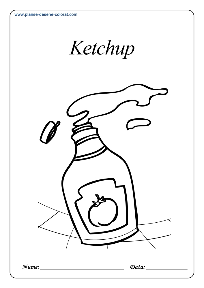 desene de colorat cu alimente ketchup